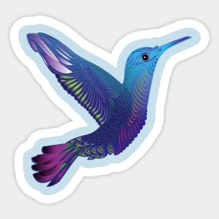 Trippy Rainbow Hummingbird Sticker